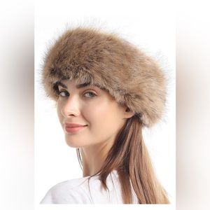 Faux Fur Headband with Elastic for Women's Winter Earwarmer Earmuff